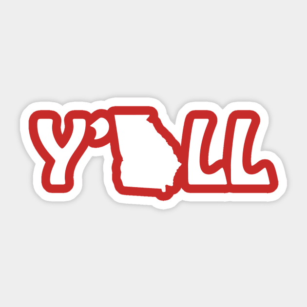 Y'all Georgia - White Font Sticker by Gajake15